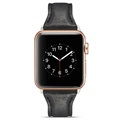 Apple Watch Series 7/SE/6/5/4/3/2/1 Ohut Nahkaranneke - 41mm/40mm/38mm - Musta