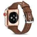 Apple Watch Series 9/8/SE (2022)/7/SE/6/5/4/3/2/1 Ohut Nahkaranneke - 41mm/40mm/38mm - Kahvi