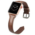 Apple Watch Series 9/8/SE (2022)/7/SE/6/5/4/3/2/1 Ohut Nahkaranneke - 41mm/40mm/38mm - Kahvi