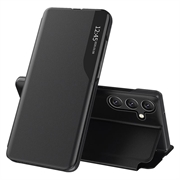 Samsung Galaxy S25 FE Smart Clear View Lompakkokotelo - Musta