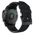 Garmin Fenix 7X/6X GPS/6X Pro Pehmeä Silikoniranneke - Musta