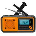 Solar Hand Crank Emergency Radio w / Power Bank ja taskulamppu - oranssi