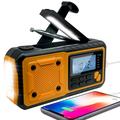 Solar Hand Crank Emergency Radio w / Power Bank ja taskulamppu - oranssi