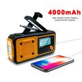 Solar Hand Crank Emergency Radio w / Power Bank ja taskulamppu - oranssi