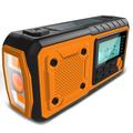 Solar Hand Crank Emergency Radio w / Power Bank ja taskulamppu - oranssi