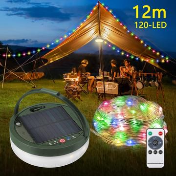 Aurinkoenergialla toimivat LED-valonjohdot - 12m - värikäs