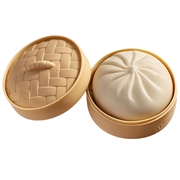 Yksivärinen dumpling-squishy stressilelu höyrytyskorilla - valkoinen
