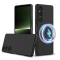 Sony Xperia 1 V Nestemäinen Silikoni Suojakuori - MagSafe-yhteensopiva - Musta