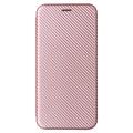Sony Xperia 1 VI Lompakkokotelo - Hiilikuitu - Ruusukulta