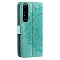 Sony Xperia 1 VI Mandala Series Lompakkokotelo - Vihreä