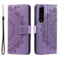 Sony Xperia 1 VI Mandala Series Lompakkokotelo - Violetti