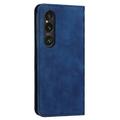 Sony Xperia 1 VI Rhombus kuvio lompakkokotelo magneettisuljin - sininen