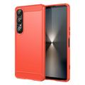 Sony Xperia 1 VII Harjattu TPU Suojakuori - Hiilikuitu