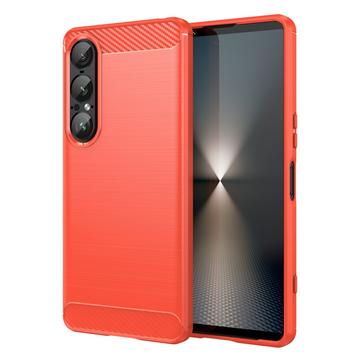 Sony Xperia 1 VII Harjattu TPU Suojakuori - Hiilikuitu