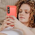 Sony Xperia 1 VII Harjattu TPU Suojakuori - Hiilikuitu