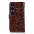 Sony Xperia 1 VII Crocodile Lompakkomallinen Nahkakotelo kanssa RFID