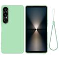 Sony Xperia 1 VII Nestemäinen silikonikotelo käsihihnalla