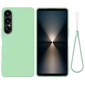Sony Xperia 1 VII Nestemäinen silikonikotelo käsihihnalla