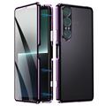 Sony Xperia 1 VII magneettikotelo karkaistulla lasilla - violetti