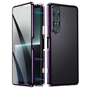 Sony Xperia 1 VII magneettikotelo karkaistulla lasilla - violetti