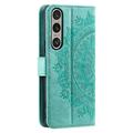 Sony Xperia 1 VII Mandala Series Lompakkokotelo - Vihreä