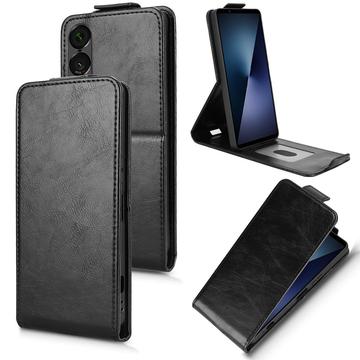 Sony Xperia 1 VII Pystysuuntainen läppäkotelo jalustalla - musta