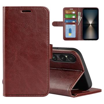 Sony Xperia 1 VII Lompakkokotelo Magneettisella Sulkijalla - ruskea