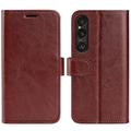 Sony Xperia 1 VII Lompakkokotelo Magneettisella Sulkijalla - ruskea