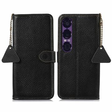 Sony Xperia 1 VII Lompakkomallinen Nahkakotelo kanssa RFID