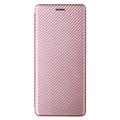 Sony Xperia 10 VI Läppäkotelo - Hiilikuitu - Ruusukulta