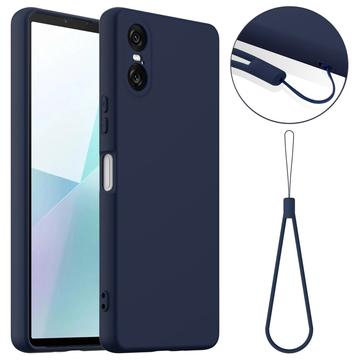 Sony Xperia 10 VI Nestemäinen Silikoni Suojakuori - MagSafe-yhteensopiva - Tummansininen