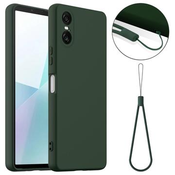 Sony Xperia 10 VI Nestemäinen Silikoni Suojakuori - MagSafe-yhteensopiva - Tummanvihreä