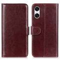 Sony Xperia 10 VI Lompakkokotelo Magneettisella Sulkijalla - ruskea