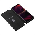 Sony Xperia 5 III Flip Lompakkokotelo - Hiilikuitu - Musta