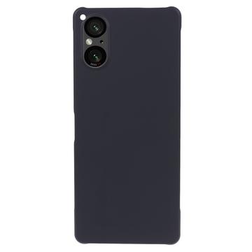 Sony Xperia 5 V Kumipäällysteinen Muovikuori - Musta