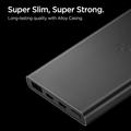 Spigen Essential EA2210 Varavirtalähde 10000mAh, jossa on 2x USB-C- ja USB-A-portit - musta