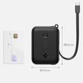 Spigen Essential EA3010BT Varavirtalähde 10000mAh USB-C-kaapelilla - Musta