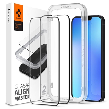 Spigen Glas.tR AlignMaster FC iPhone 13/13 Pro/14 Panssarilasi - 9H - Musta