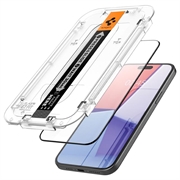 iPhone 15 Plus Spigen Glas.tR Ez Fit Full Cover Panssarilasi - 9H - 2 Kpl. - Musta Reuna