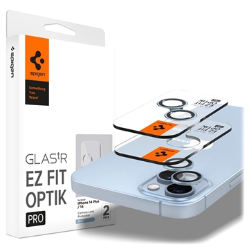 Spigen Glas.tR Ez Fit Optik Pro iPhone 14/14 Plus/15/15 Plus Kameralinssin Panssarilasi - 9H - Sininen