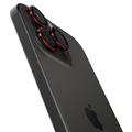 iPhone 16 Pro/16 Pro Max Spigen Glas.tR Ez Fit Optik Pro Kameralinssin Panssarilasi - 9H - Musta / Punainen