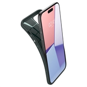 iPhone 15 Pro Spigen Liquid Air TPU Suojakuori - Tummanvihreä