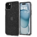 iPhone 15 Spigen Liquid Crystal Glitter Suojakuori - Läpinäkyvä