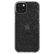 iPhone 15 Spigen Liquid Crystal Glitter Suojakuori - Läpinäkyvä