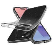 iPhone 15 Spigen Liquid Crystal Glitter Suojakuori - Läpinäkyvä