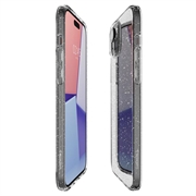 iPhone 15 Plus Spigen Liquid Crystal Glitter Suojakuori - Läpinäkyvä