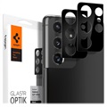 Spigen Optik.tR Samsung Galaxy S21 Ultra 5G Kameralinssin Panssarilasi - Musta