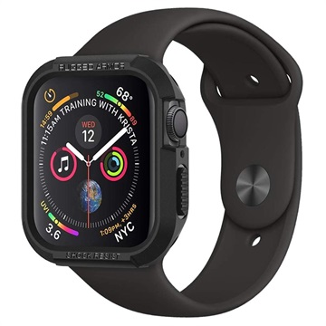 Spigen Rugged Armor Apple Watch Series 9/8/SE (2022)/7/SE/6/5/4 TPU Suojakuori - 44mm/45mm - Musta