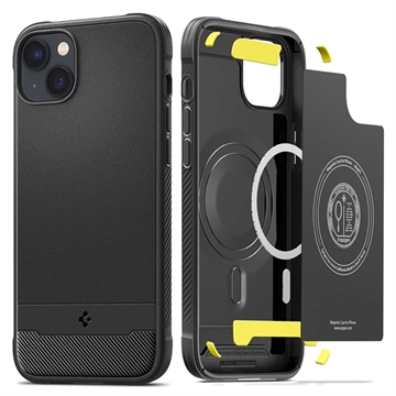 Spigen Rugged Armor Mag iPhone 14 TPU-Kotelo - Musta