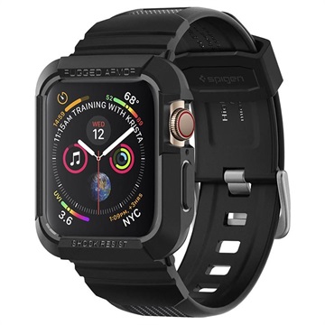 Spigen Rugged Armor Pro Apple Watch 9/8/SE (2022)/7/SE/6/5/4 TPU Kotelo - 44mm/45mm - Musta